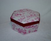 Fabric  Toile Trinket Box Storybook