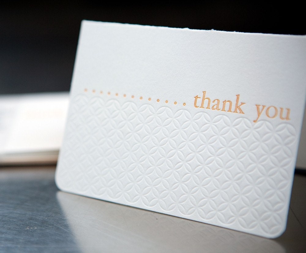 letterpress cards thank you circles
