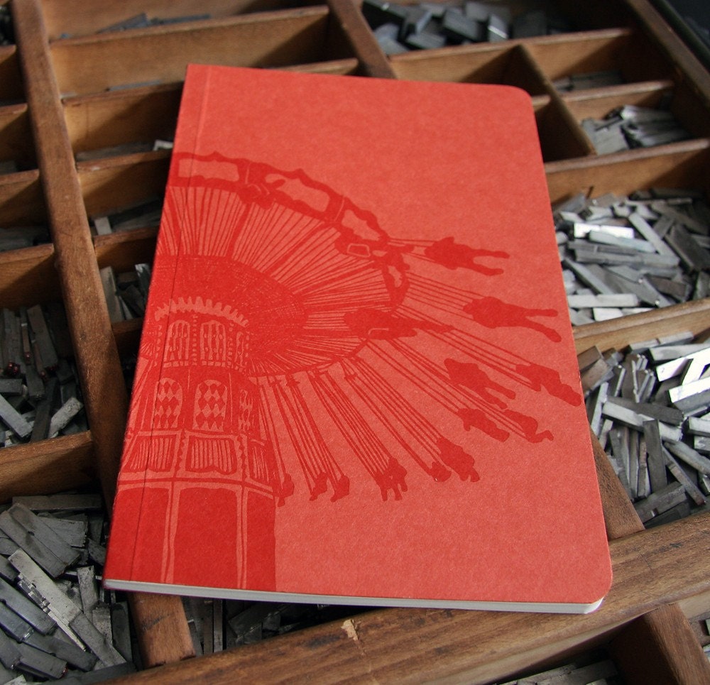 letterpress notebook Swings carnival
