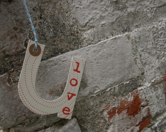 letterpress love u card die cut