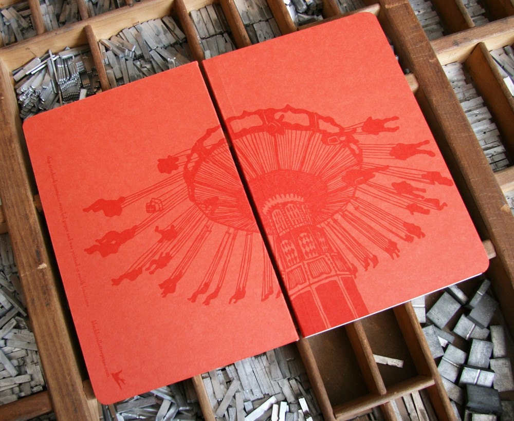 letterpress notebook Swings carnival