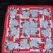 Vintage Red and Blue Floral Ladies Print Handkerchief