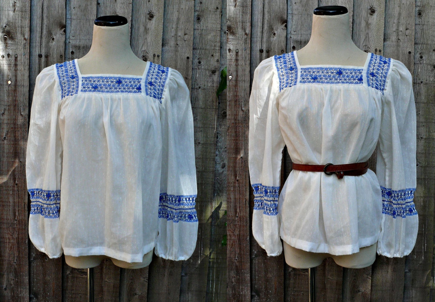 gorgeous VINTAGE 70s TUNIC TOP,gypsy blouse,women's blouse,hippie/boho,white tunic