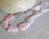 Pink Peruvian Opal Beads- Large Faceted Focal Beads