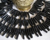 Black Branch Coral Beads- Two Lengths of Stick Pendant Beads- Collections of 4 1/2 inch strands