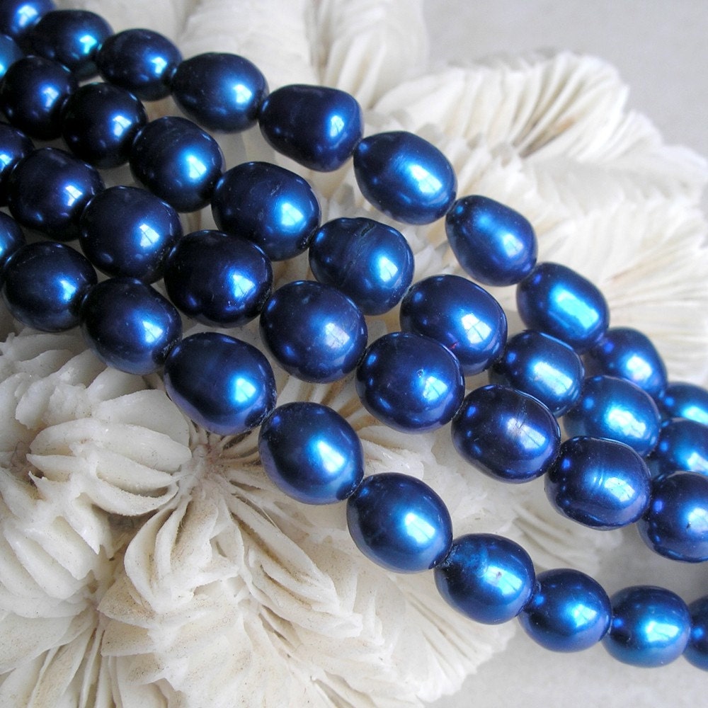 Blue Freshwater Pearls 17