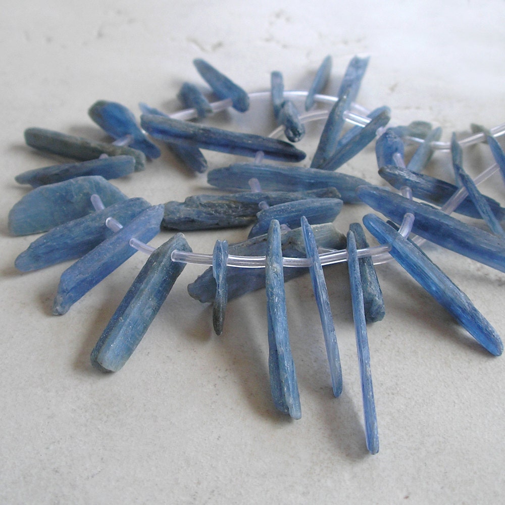 Blue Kyanite Slab Beads- Knife Cut Beads