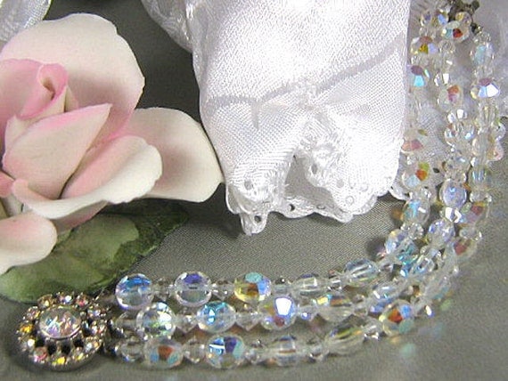 Vintage Aurora Borealis Crystal Bracelet