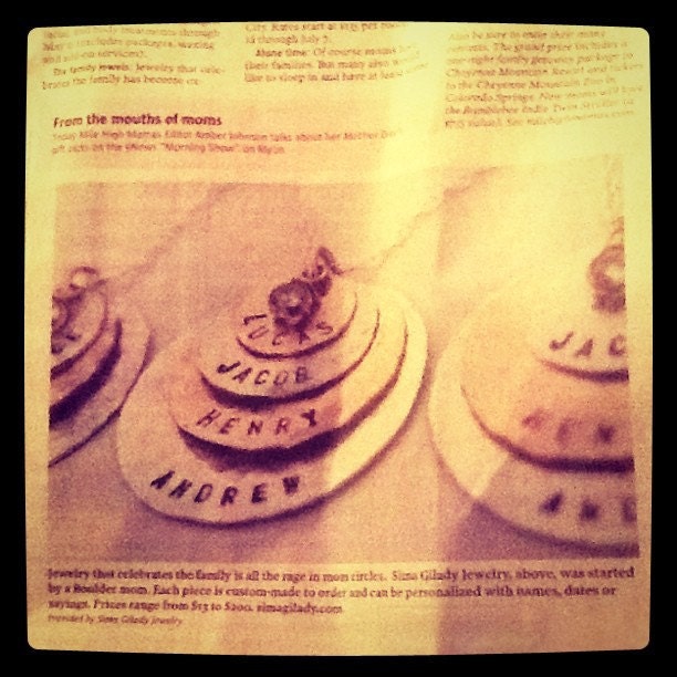 As Seen At THE DENVER POST and Channel 9 News - Personalized Your Charm - Two Tone Necklace -   - 4 discs -Simag