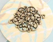 Small Filigree Connector Antique Gold Trinity Brass 4 Pc. AG11