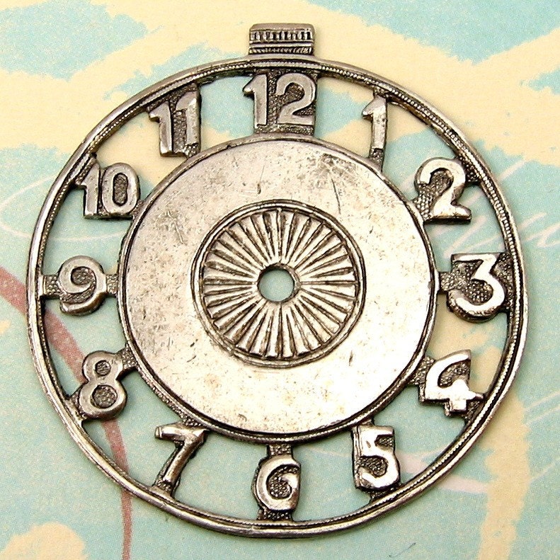 Steampunk Clock Face Large Silver AS190