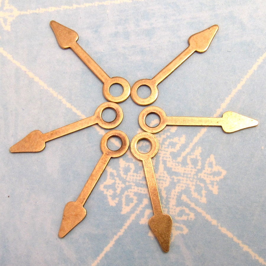 Clock Hand Steampunk Antique Gold Trinity Brass 6 Pc. AG192