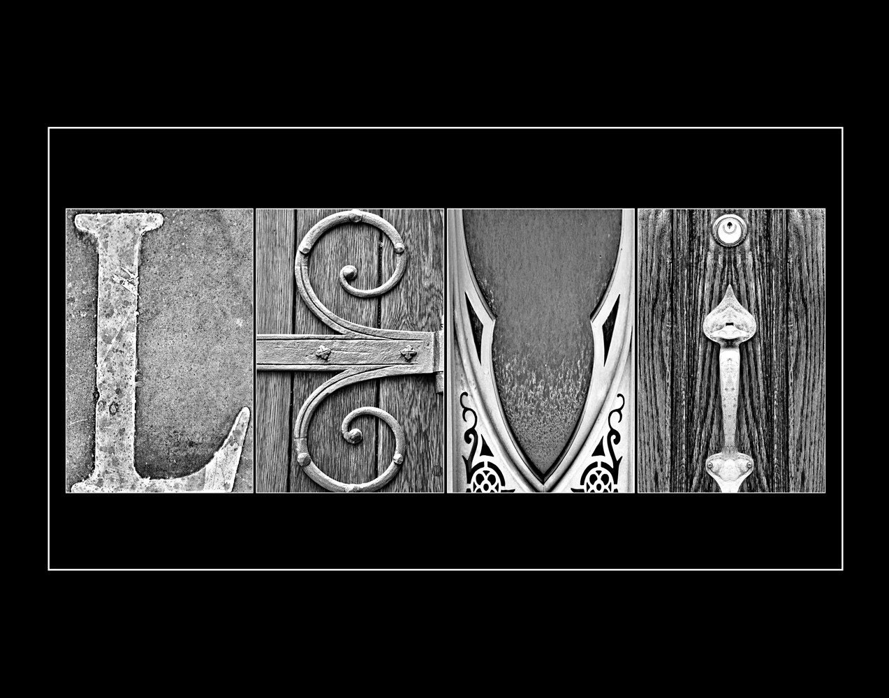 Custom Alphabet Photo Letter Art -  Personalized Sign - 11x14 custom artwork print