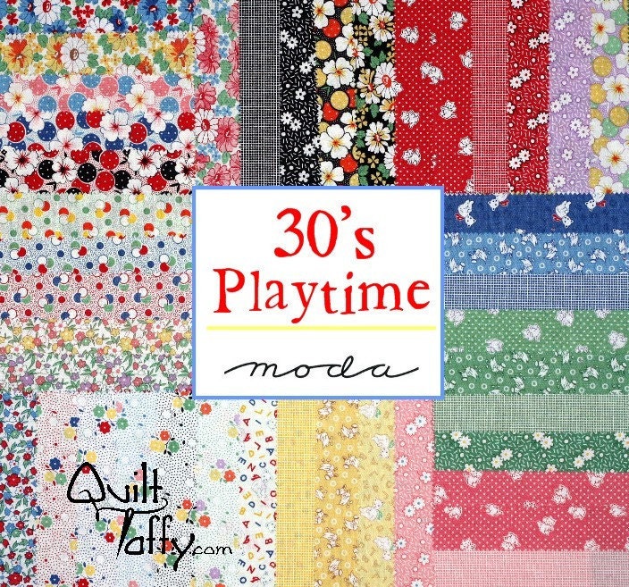 30's Playtime 5 inch charm pack Moda Fabric by by quilttaffy