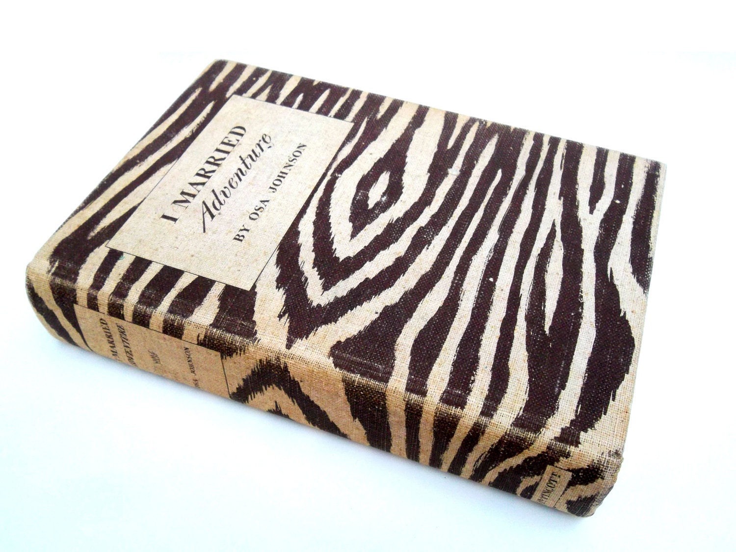 Vintage Decor Book - I Married Adventure by Osa Johnson - Animal Print