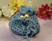 Blue Beaded Treasure Bag