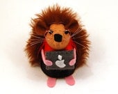 Computer Geek Hedgehog ornament felt woodland animal cute gift for - Sonic the Computer Nerd Hedgie