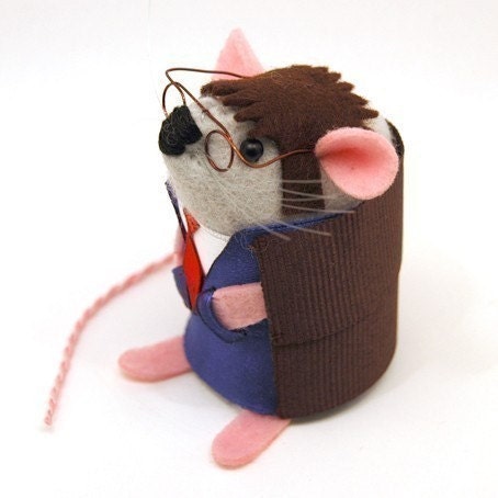 Doctor Who David Tennant ornament felt mouse hamster rat mice cute gift for animal lover or dr who collector - READY to SHIP
