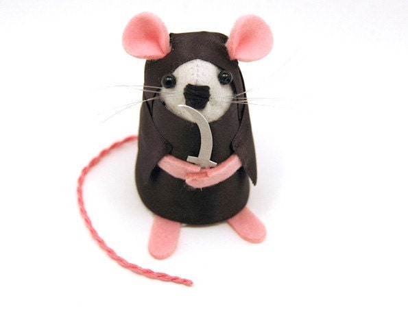 Ninja Mouse Ornament felt hamster rat mice cute gift for animal lover  - Little Grasshopper the Ninja Mouse