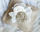Wedding Ring Pillow Custom Shabby Chic Country Ring Pillow, Vintage Style Pillow, handmade wedding accessories