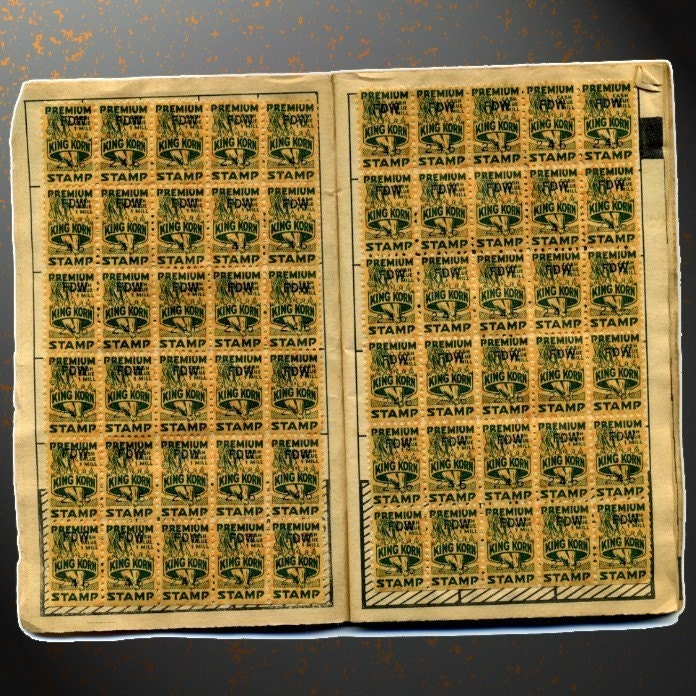 2 sheets of King Korn stamps 120 stamps great for by oldpaper