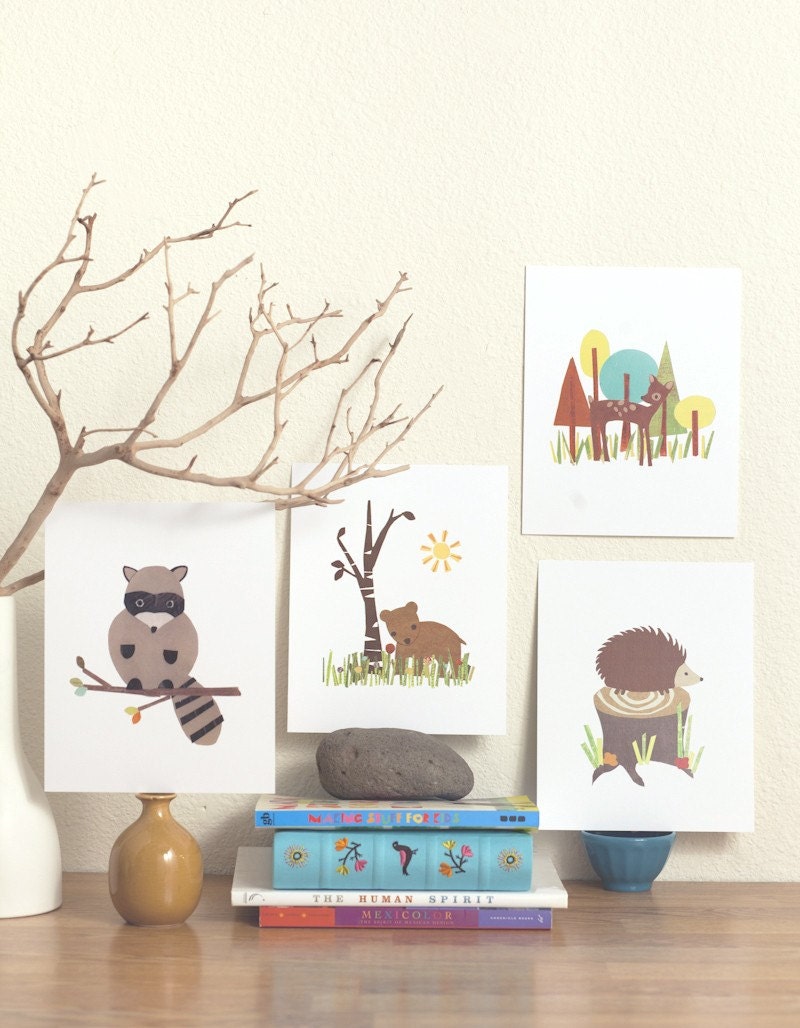 8x10 Forest Collection Set of 4 Art Prints