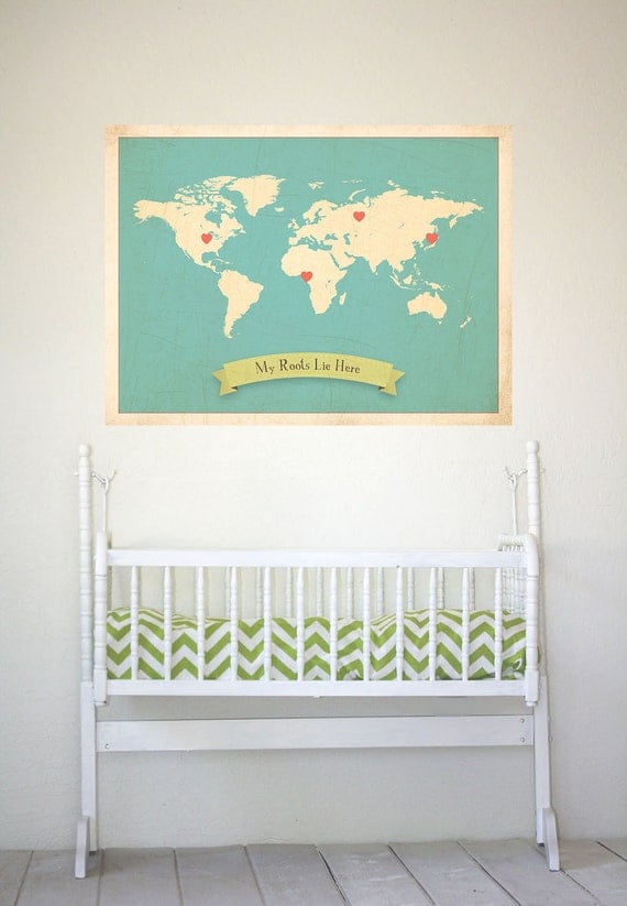 Choose Your Country Personalized Vintage Map Wall Art 11x14