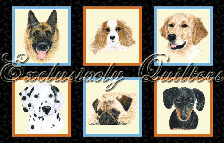 Dogs Man's Best Friend Fabric Panel