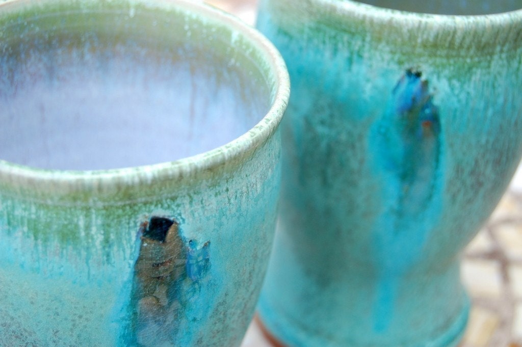 Turquoise Pint Glass- Made to Order