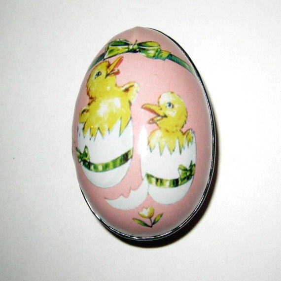 vintage tin easter egg candy container with by vintage tin easter egg candy container with by