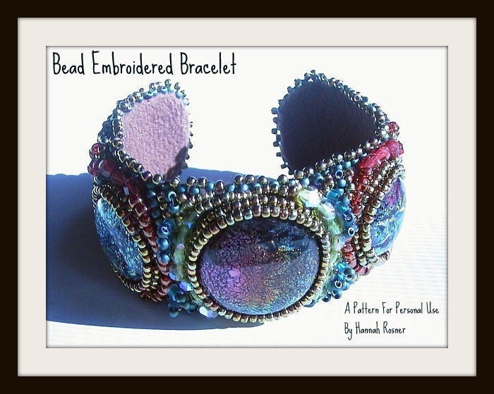 Seed Bead Embroidered Tutorial Cuff Bracelet pattern instructions
