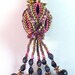 Bead woven peyote stitch Pink Temari Beaded Pendant EBW