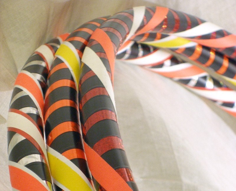 METALLIC ORANGE and BLACK hoop