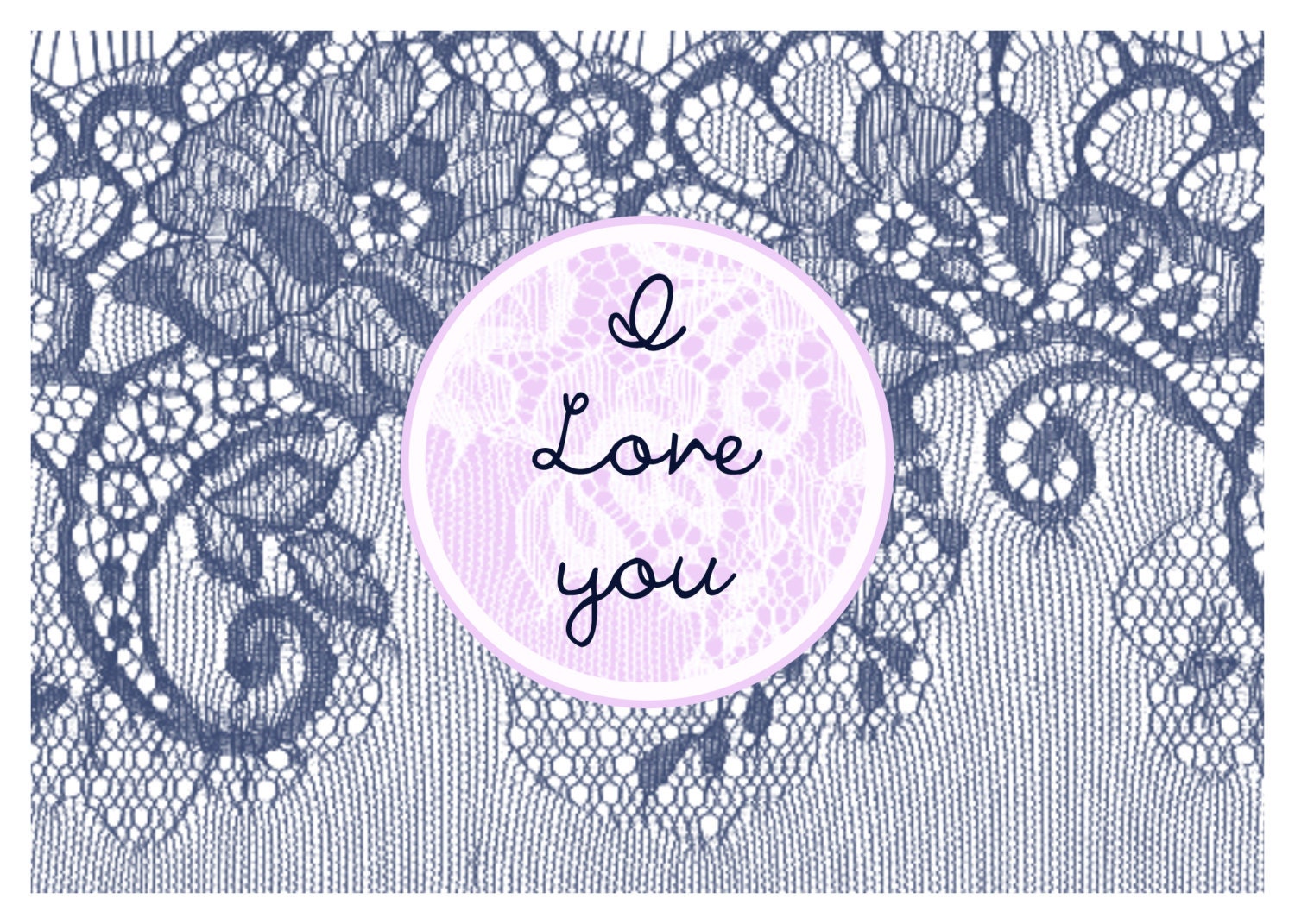 I Love You - Purple Lace Valentine's Cards (set of 10)