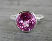 Pink Topaz and Sterling Ring, Rock Fetish Limited Edition, SIZE 5 Ready to SHIP