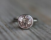 10mm MORGANITE Ring and 14k Rose Gold Solitaire Ring