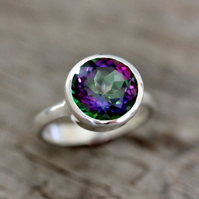 SIZE 5 Ready To SHip Limited Edition Sterling Silver Ring Featuring Mystic Topaz Ring, Recycled Sterling ROCK FETISH
