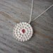 Apricot Sapphire Sun Dial Necklace in Argentium Sterling