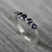 Size 6.5 Iolite Gemstone Ring  Anniversary Band, Sterling Silver Ring