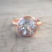 14k Rose Gold and White Topaz Gemstone, ROCK Fetish, Made to Order