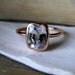White Sapphire RIng, Rose Gold Engagement Ring, Cushion Cut 2.5 CTS, Made To Order