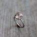 MORGANITE Ring in 14k White Gold Ring, Brushed Finish Palladium White Gold, Cushion Ring