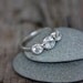 White Topaz Ring, Sterling SIlver Ring in a Three Stone Design