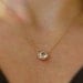 Rose Gold and White Topaz HALO Slide Necklace