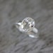Vintage Inspired Handmade Engagement Ring,  Milgrain White Topaz Ring in Sterling Silver, Made To Order