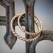 14k Rose Gold Wedding Band Set, Recycled Gold Nautical Art Deco Design