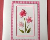 Hand Stitched Thank You Cards in Pink / five pack