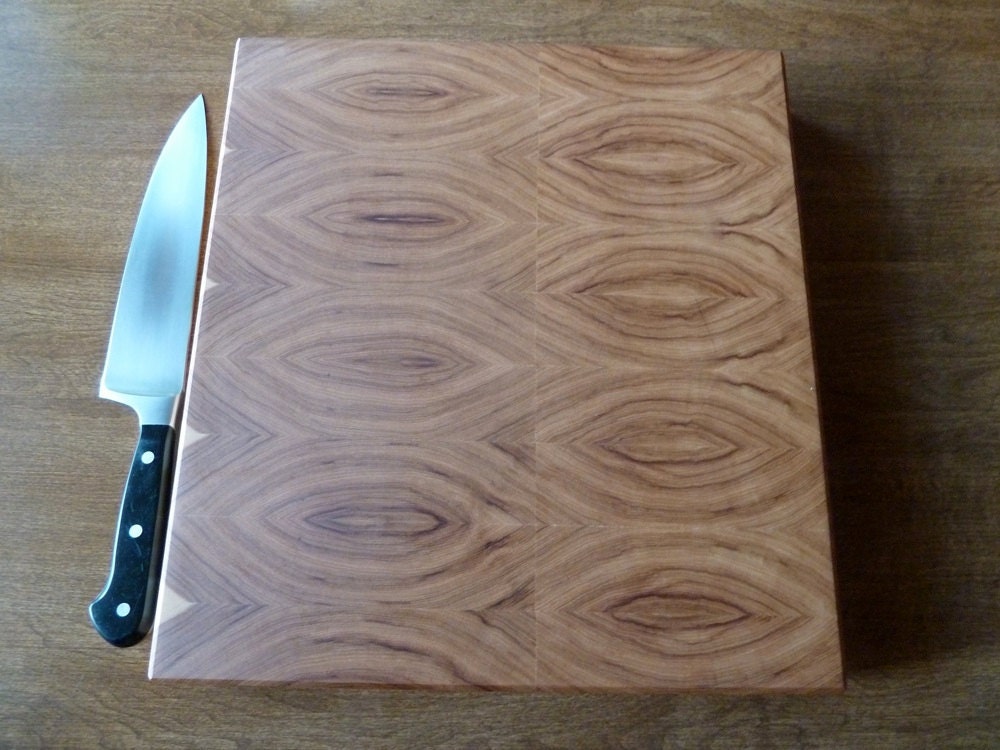 Flowing Bookmatch-Hickory End Grain Chopping Board