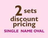 Single Name OVAL Vinyl Labels - 2 sets of 30 qty - Waterproof for kids