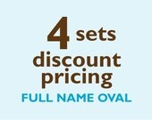 Full Name OVAL Vinyl Labels - 4 sets of 30 qty - Waterproof for kids
